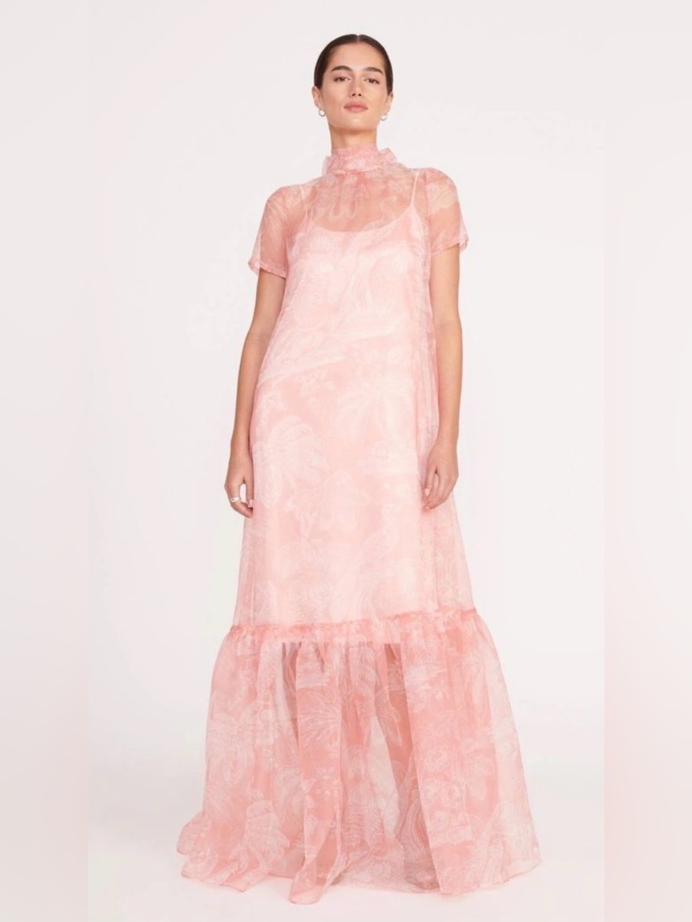 STAUD Calluna Dress in Pink Cherry Blossom sz Small